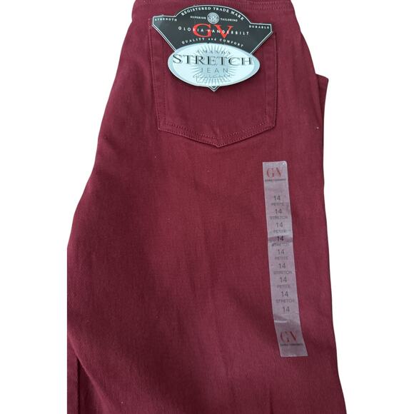 Gloria Vanderbilt Amanda Stretch Jeans Cranberry Petite 14 High Rise New Tags - Picture 8 of 11